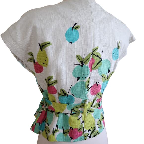 Anthropologie We Love Vera Womens Briny Winds Fruit Bolero Jacket Size 4 Cropped - Picture 6 of 11